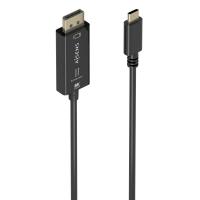 AISENS A109-0879 adaptador de cabo de vídeo 1,8 m USB Type-C DisplayPort Preto