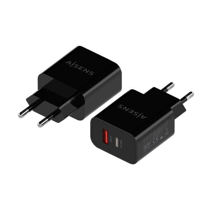 AISENS A110-0682 carregador de dispositivos móveis Câmara digital, Telemóvel, Computador portátil, Smartphone, Tablet Preto — imagem 2 de 3