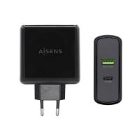 AISENS ASCH-2PD30QC-BK carregador de dispositivos móveis GPS, Comandos de jogos, MP3, MP4, Telemóvel, Computador portátil, Smartphone, Tablet Preto AC Carregamento rápido Interior
