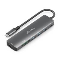 AISENS ASUC-7P025-GR base & duplicador de portas Com fios USB 3.2 Gen 1 (3.1 Gen 1) Type-C Cinzento