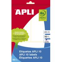 APLI 01660 etiqueta autocolante Rectângulo Permanente Branco 30 unidade(s)
