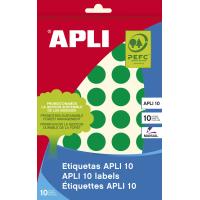 APLI 02745 etiqueta autocolante Redondo Permanente Verde 320 unidade(s)