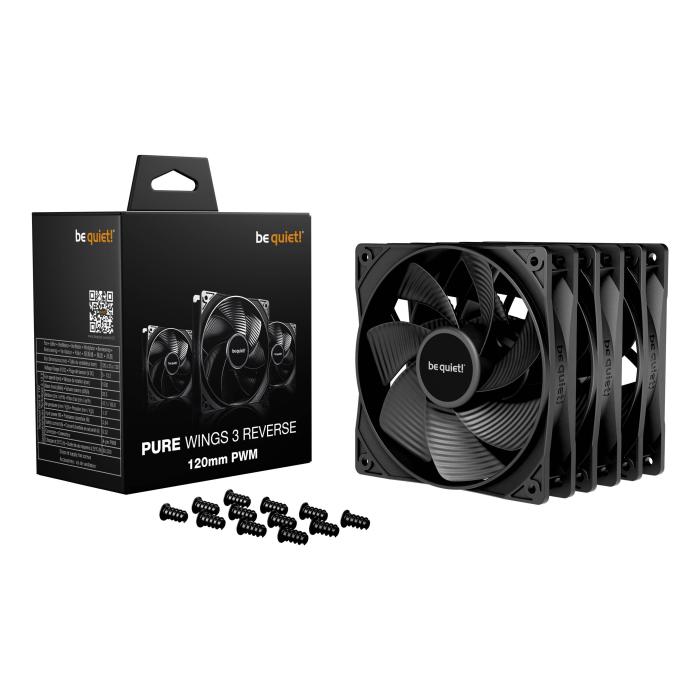 be quiet! Pure Wings 3 120mm | PWM Reverse Triple-Pack Caixa de computador Ventoinha 12 cm Preto 3 unidade(s) — imagem 3 de 6