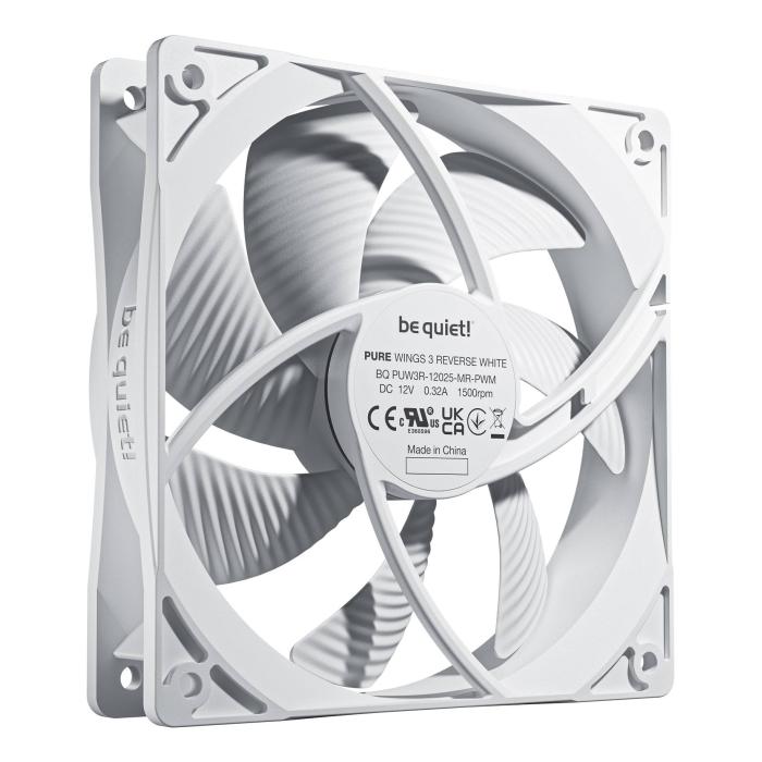 be quiet! Pure Wings 3 120mm | PWM Reverse White Triple-Pack Caixa de computador Ventoinha 12 cm Branco 3 unidade(s) — imagem 2 de 6