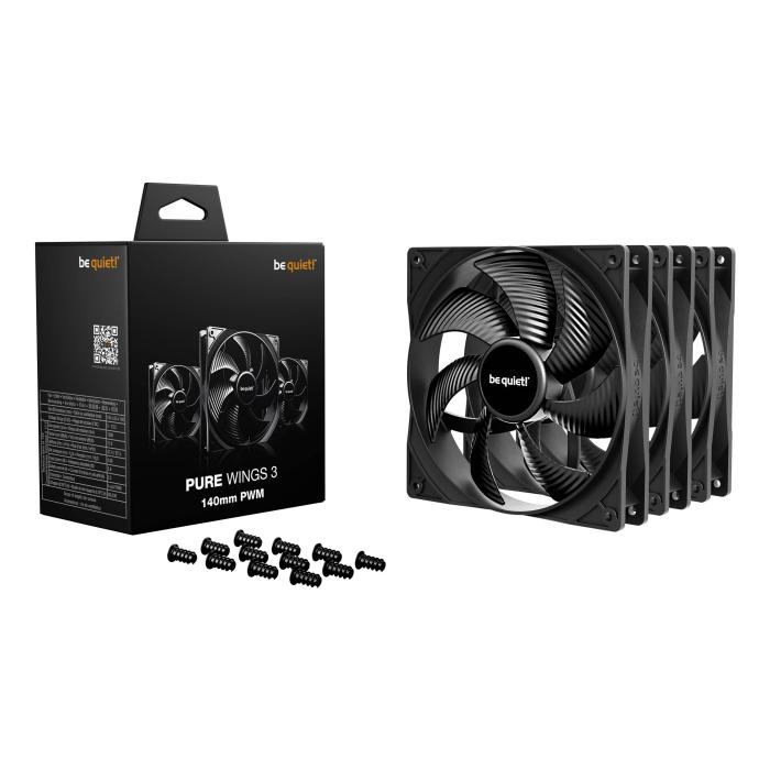be quiet! Pure Wings 3 140mm | PWM Triple Pack Caixa de computador Ventoinha 14 cm Preto 3 unidade(s) — imagem 3 de 6