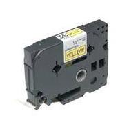 Brother Gloss Laminated Labelling Tape - 18mm, Black/Yellow TZ etiquetadora