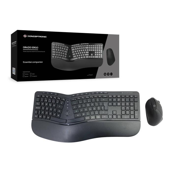 Conceptronic ORAZIO02PT teclado Rato incluído Escritório RF Wireless QWERTY Português Preto — imagem 5 de 5