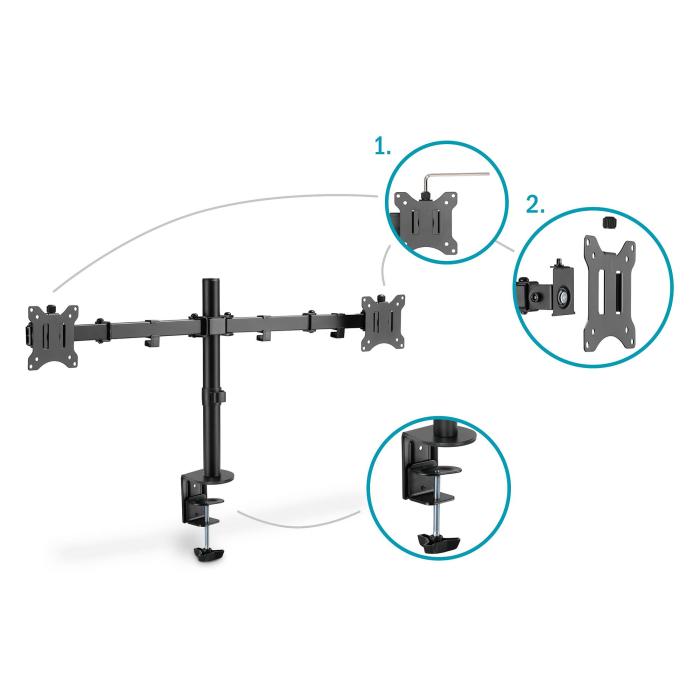Digitus DA-90400 montagem e suporte para monitores 81,3 cm (32'') Secretária Preto — imagem 4 de 9