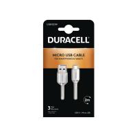 Duracell USB5023W cabo USB 2.0 2 m USB A Micro-USB A Branco