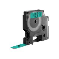 DYMO D1 -Standard Etiquetas - Preto no verde - 12mm x 7m