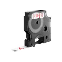 DYMO D1 -Standard Etiquetas - Vermelho no branco- 12mm x 7m