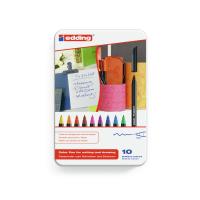 Edding 1200 colourpen caneta de feltro Fina Preto, Azul, Castanho, Verde, Laranja, Rosa, Roxo, Vermelho, Amarelo 10 unidade(s)