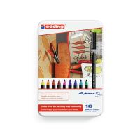 Edding 1300 colourpen caneta de feltro Preto, Azul, Castanho, Verde, Laranja, Rosa, Roxo, Vermelho, Amarelo 10 unidade(s)