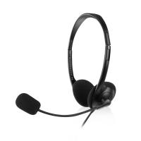 Ewent EW3567 auscultador Auscultadores Com fios Fita de cabeça Chamadas/Música Preto