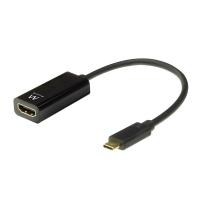 Ewent EW9823 adaptador de cabo de vídeo 0,15 m USB Type-C HDMI Type A (Standard) Preto