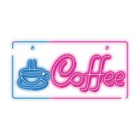 Forever Light Neon PLEXI LED COFFEE pink blue NNE11 Boneco de decoração luminoso