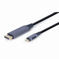 Gembird CC-USB3C-DPF-01-6 adaptador de cabo de vídeo 1,8 m USB Type-C DisplayPort Preto, Cinzento