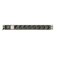 Gembird Power distribution unit (PDU), 8 Schuko sockets, 1U, 10A, C14 plug 3 m cable