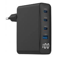 Gembird TA-UC-PDQC100LCD-01-BK carregador de dispositivos móveis Computador portátil, Smartphone Preto AC Carregamento rápido Interior