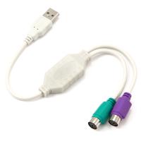 Gembird UAPS12 cabo PS/2 0,3 m 2x 6-p Mini-DIN USB A Branco