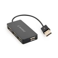 Gembird UHB-U2P4-04 hub de interface USB 2.0 480 Mbit/s Preto