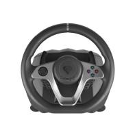 GENESIS Seaborg 400 Preto, Prateado USB Volante + Pedais Nintendo Switch, PC, PlayStation 4, Playstation 3, Xbox 360, Xbox One, Xbox One S, Xbox One X