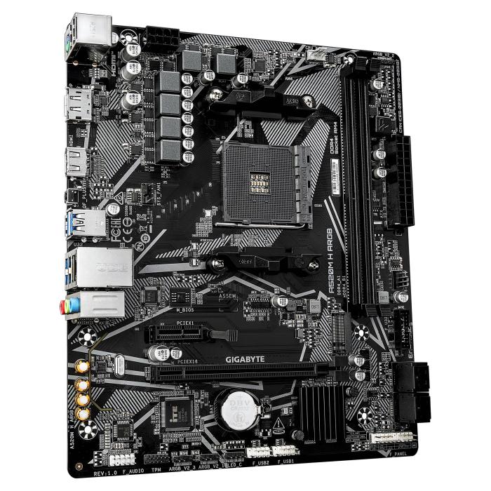 GIGABYTE A520M H ARGB motherboard AMD A520 Socket AM4 micro ATX — imagem 3 de 8
