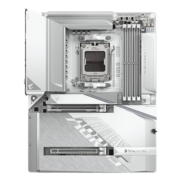 GIGABYTE B850 AORUS STEALTH ICE AMD B850 Ranhura AM5 ATX — imagem 2 de 14
