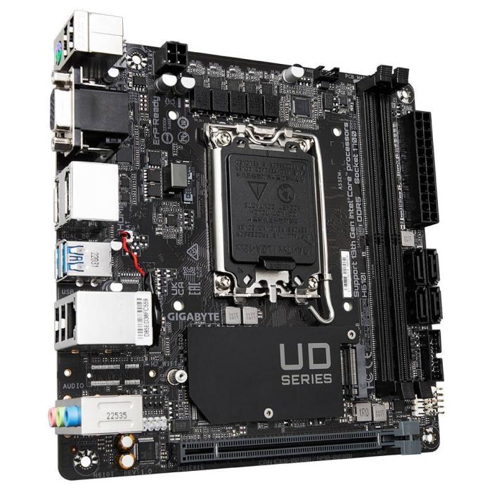 GIGABYTE H610I motherboard Intel H610 Express LGA 1700 mini ITX — imagem 3 de 5