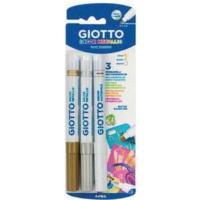 Giotto F014700 caneta de feltro Dourado, Prateado, Branco 3 unidade(s)