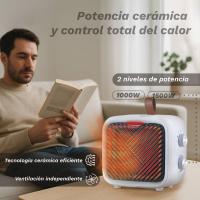 Grunkel CF-1500CM aquecedor Interior Branco 1500 W Aquecedor elétrico infravermelhos, ver imagem 2 de 10