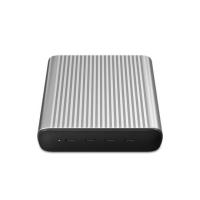 HYPER 245W GaN Desktop Charger Computador portátil, Smartphone, Tablet Preto, Prateado AC, Bateria Carregamento rápido Interior