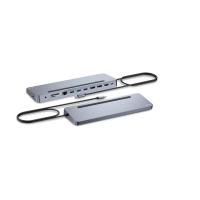 i-tec C31FLAT2PDPRO base & duplicador de portas Com fios USB 3.2 Gen 1 (3.1 Gen 1) Type-C Prateado