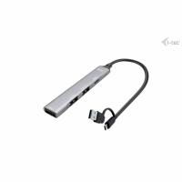 i-tec CAHUBMETALMINI4 hub de interface USB 3.2 Gen 1 (3.1 Gen 1) Type-A + Type-C 5000 Mbit/s Prateado
