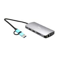 i-tec CANANOTDOCKPD base & duplicador de portas Com fios USB 3.2 Gen 1 (3.1 Gen 1) Type-A + Type-C Prateado