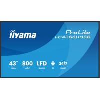 iiyama LH4366UHSB-B1AG ecrã de sinalização Plasma digital 109,2 cm (43'') LCD Wi-Fi 800 cd/m² 4K Ultra HD Preto Processador built-in Android 24/7