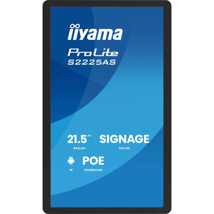 iiyama ProLite S2225AS-B1P Plasma digital 54,6 cm (21.5'') LCD Wi-Fi 500 cd/m² Full HD Preto Processador built-in Android — imagem 8 de 8