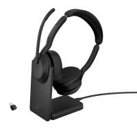 Jabra Evolve2 55 Auscultadores Com fios e sem fios Fita de cabeça Escritório/Call center Bluetooth Suporte de carregamento Preto