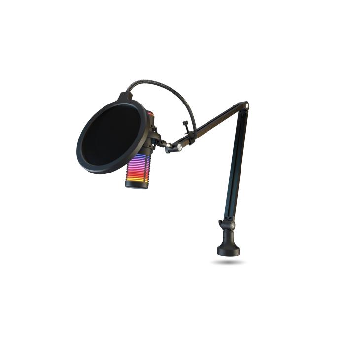 Krom Kaze PRO | Kit micrófono streaming RGB Preto Microfone de podcast — imagem 18 de 24