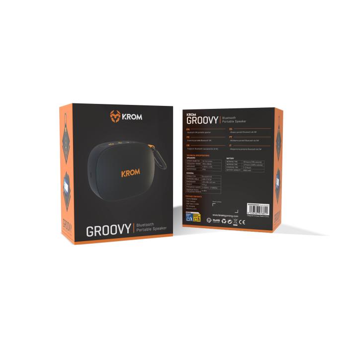 Krom NXKROMGROOVY Altifalante Portátil e/ou para festa Coluna portátil mono Preto, Laranja 5 W — imagem 12 de 42