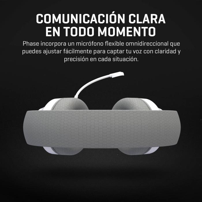 Krom Phase Auscultadores Com fios e sem fios Fita de cabeça Jogos USB Type-C Bluetooth Branco — imagem 14 de 30