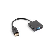 Lanberg AD-0002-BK adaptador de cabo de vídeo 0,2 m VGA (D-Sub) DisplayPort Preto