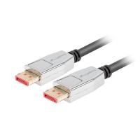 Lanberg CA-DPDP-20CU-0010-BK cabo DisplayPort 1 m Preto, Prateado