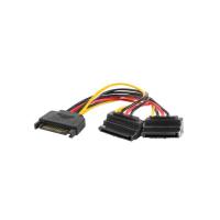 Lanberg CA-SASA-10CU-0015 cabo SATA 0,15 m SATA 15-pin 2 x SATA 15-pin Preto, Vermelho, Amarelo