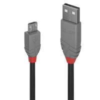 Lindy 36733 cabo USB USB 2.0 2 m USB A Micro-USB B Preto, Cinzento