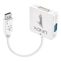 Lindy 41028 adaptador de cabo de vídeo DisplayPort DVI-D + VGA (D-Sub) + HDMI Preto