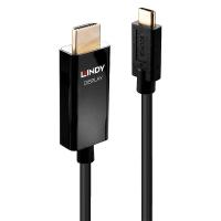 Lindy 43293 adaptador de cabo de vídeo 3 m USB Type-C HDMI Type A (Standard) Preto
