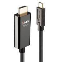 Lindy 43315 adaptador de cabo de vídeo 5 m USB Type-C HDMI Type A (Standard) Preto