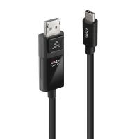 Lindy 43343 adaptador de cabo de vídeo 3 m USB Type-C DisplayPort Preto
