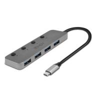 Lindy 43383 hub de interface USB 3.2 Gen 1 (3.1 Gen 1) Type-C 5000 Mbit/s Cinzento
